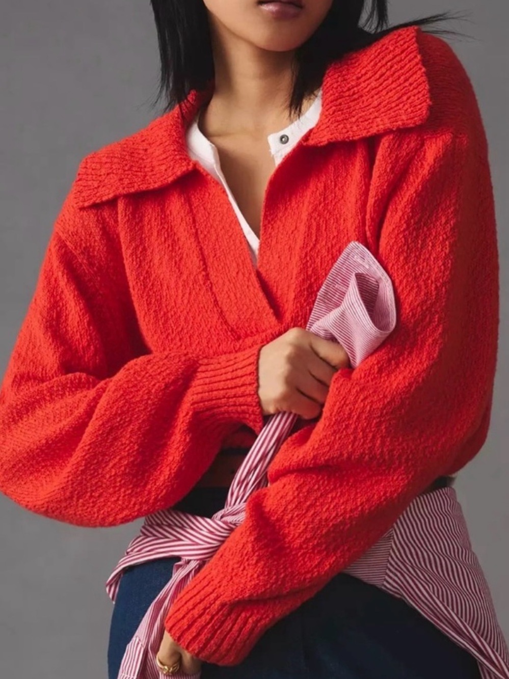 Anthropologie Maeve Textured Polo Sweater Size Small